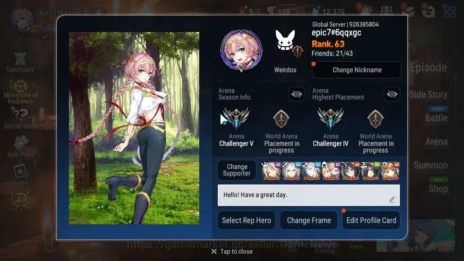 Epic Seven Accounts GLOBAL Unverif|9ML(Rhiana &Luciel,BArunka,HarSeti, image 2
