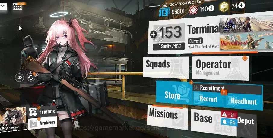 Arknights Accounts Lv 23| 53 OP+1 Skin | 74 Originium | Char *6 (Exus image 1