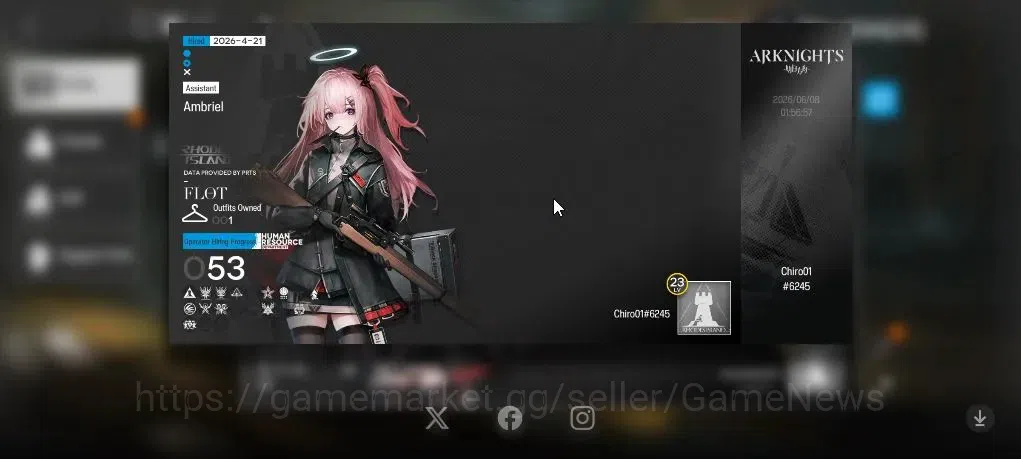 Arknights Accounts Lv 23| 53 OP+1 Skin | 74 Originium | Char *6 (Exus image 2