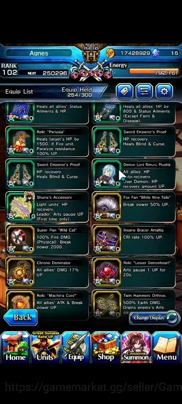 Grand Summoners Accounts End-Game Global|Rank 102|22 Ascend+7 TW|(Roy,S Miyu,Chloe,DLS 14