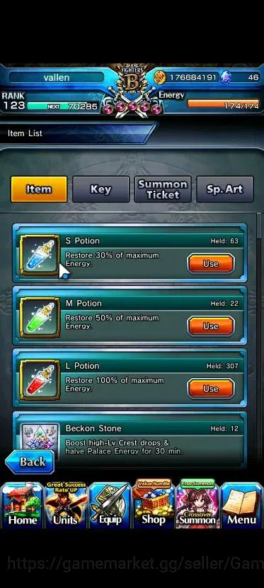 Grand Summoners Accounts End-Game Global|Rank 102|22 Ascend+7 TW|(Roy,S Miyu,Chloe,DLS 16