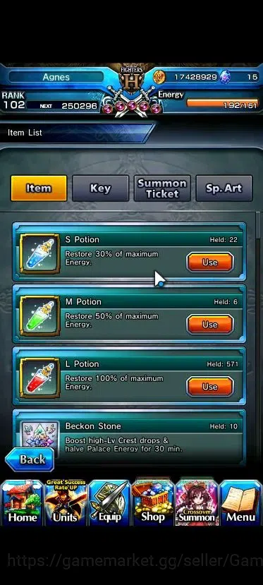 Grand Summoners Accounts End-Game Global|Rank 102|22 Ascend+7 TW|(Roy,S Miyu,Chloe,DLS 2