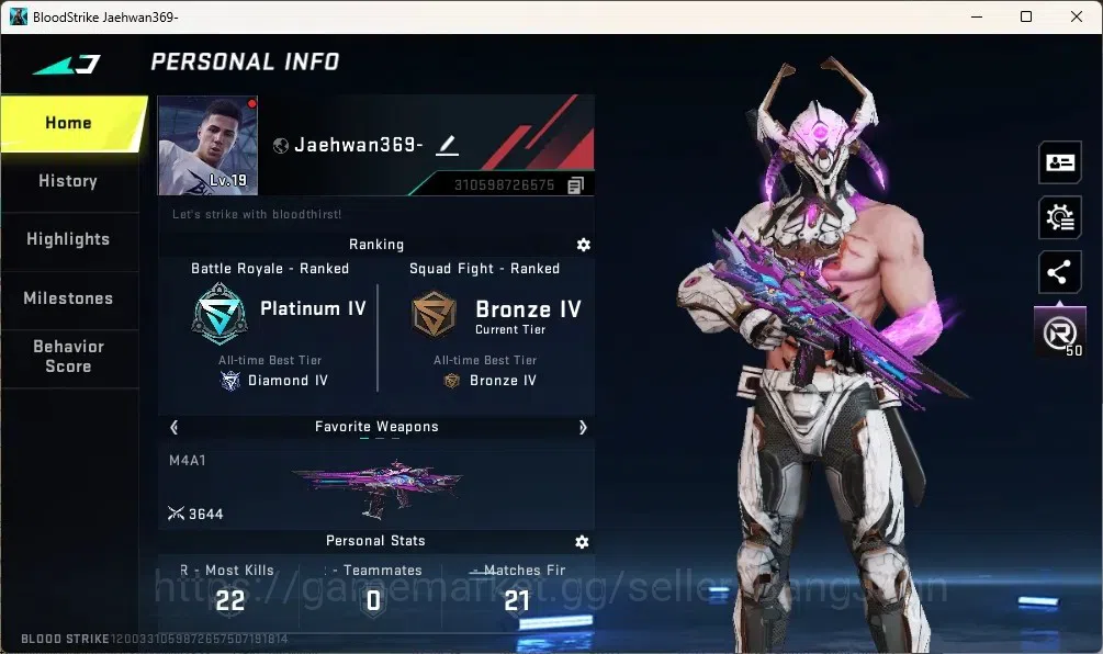 Blood Strike Accounts Rare Skin ASIA | Eternal M4A1 Blight's Embrace| 1 Ultra Guns | Limited Striker|2 Ultra Striker|Check 1