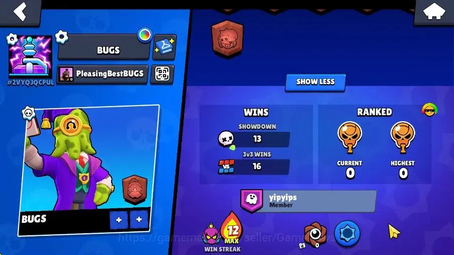 Brawl Stars Accounts 471 Trophy|4K Bling 80 Gem|11 Brawlers 1 Max Lvl|3 Myth|1 Super Rare Skins|8K Coins 4K PP|Cn On|Take 3