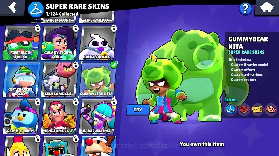 Brawl Stars Accounts 471 Trophy|4K Bling 80 Gem|11 Brawlers 1 Max Lvl|3 Myth|1 Super Rare Skins|8K Coins 4K PP|Cn On|Take 8