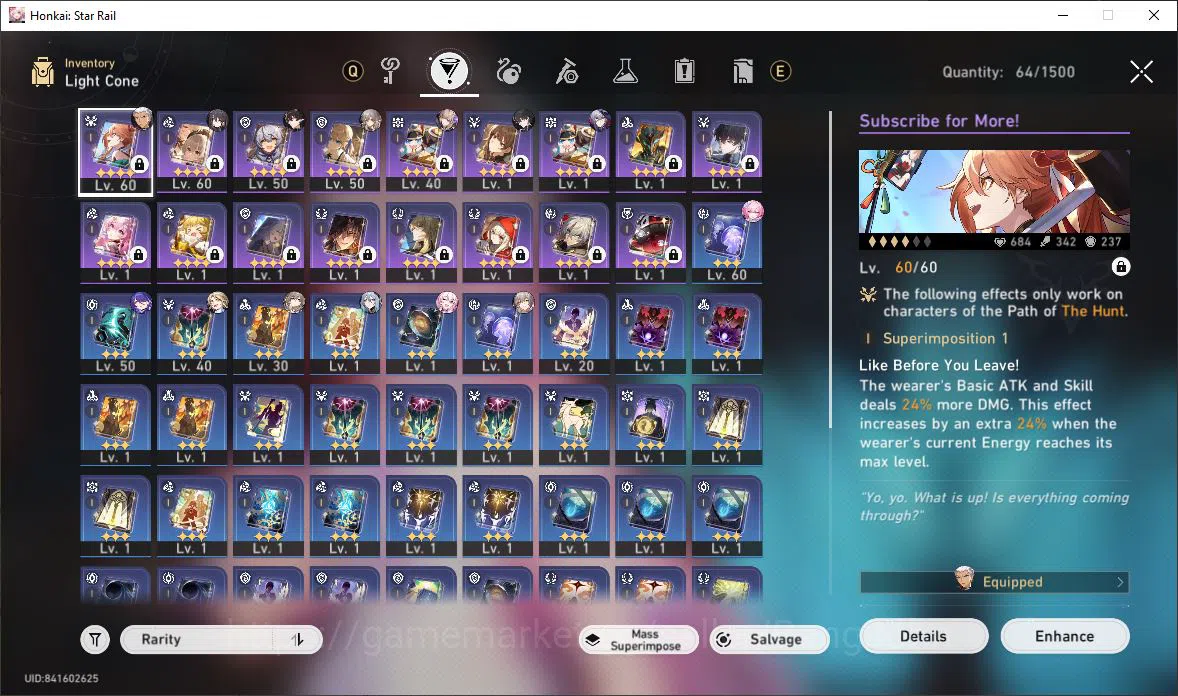 Honkai Star Rail Accounts ASIA TL42 6SSR Hysilens Cyrene Acheron RuanMei + S image 12