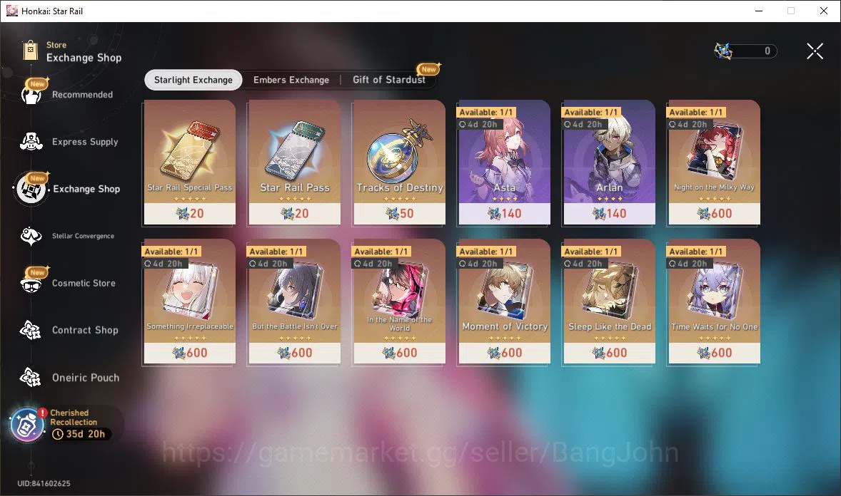 Honkai Star Rail Accounts ASIA TL42 6SSR Hysilens Cyrene Acheron RuanMei + S image 2