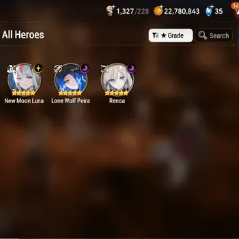 Epic Seven Accounts Mid-Tier Global Unverif|Rank 35|3 ML(NM Luna,LW Peira,Renoa)|PoH+Bless On|44K Stigma|186 Leif+MM 950|Log