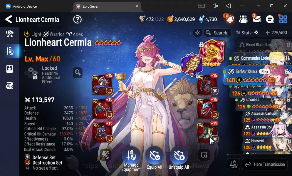 Epic Seven Accounts GBL Unverif|13ML(BArunka,LOTScales,DB Senya,Etc)+P image 2