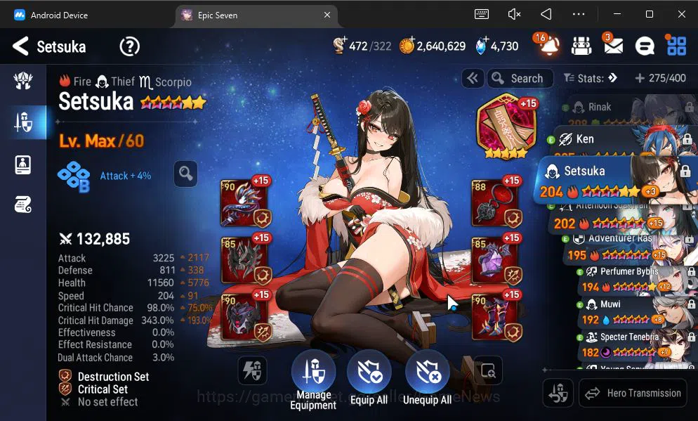 Epic Seven Accounts GBL Unverif|13ML(BArunka,LOTScales,DB Senya,Etc)+P image 4
