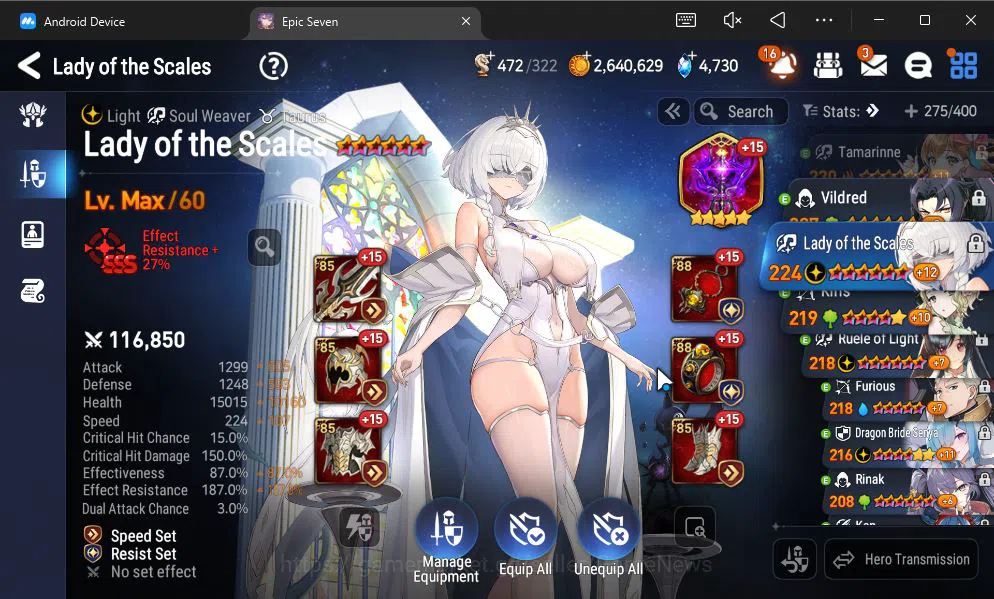 Epic Seven Accounts GBL Unverif|13ML(BArunka,LOTScales,DB Senya,Etc)+P image 6