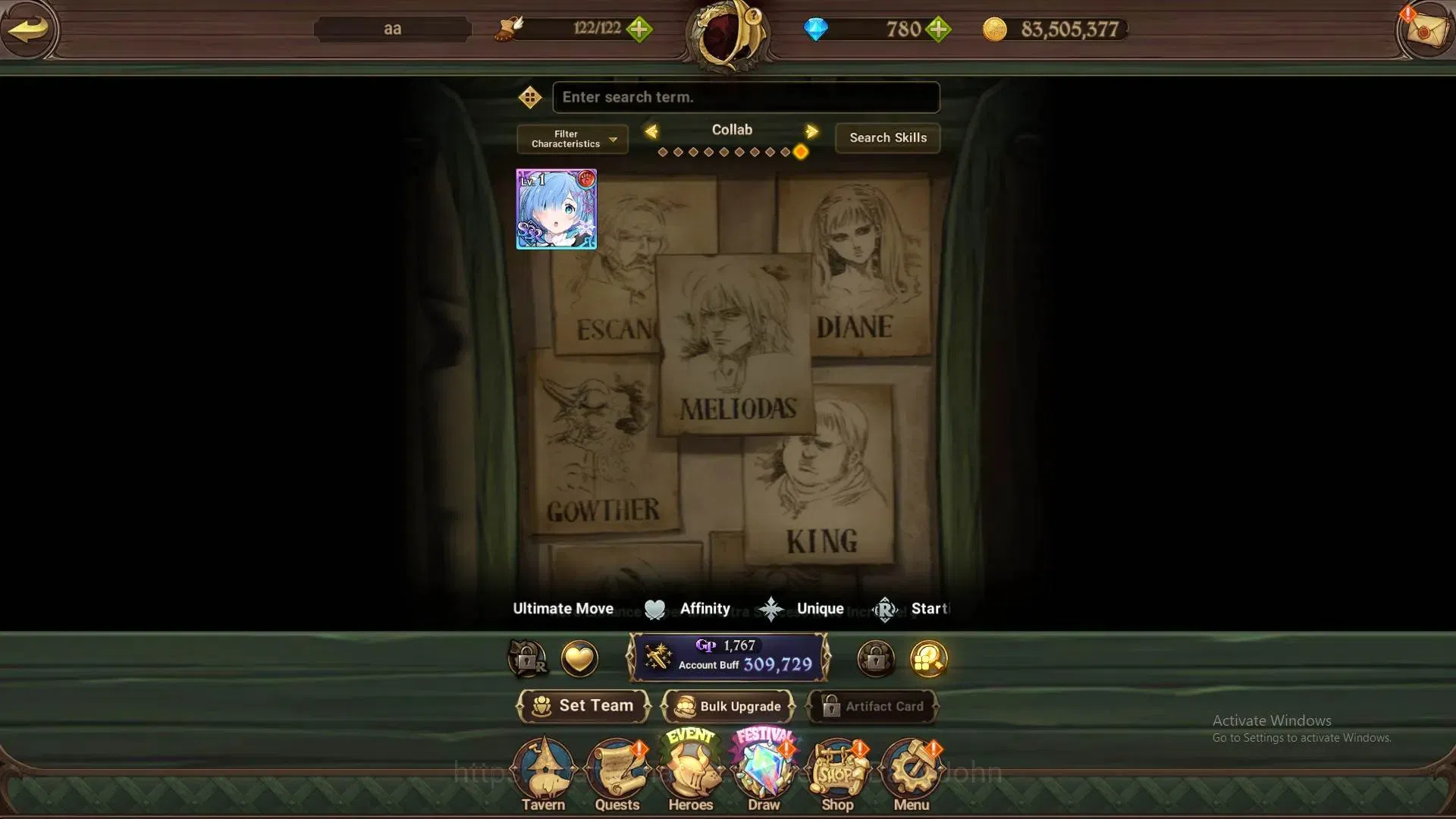 The Seven Deadly Sins: Grand Cross Accounts Global | 309,729 CC | 780 DM | LR Elizabeth 1/6 |  image 7