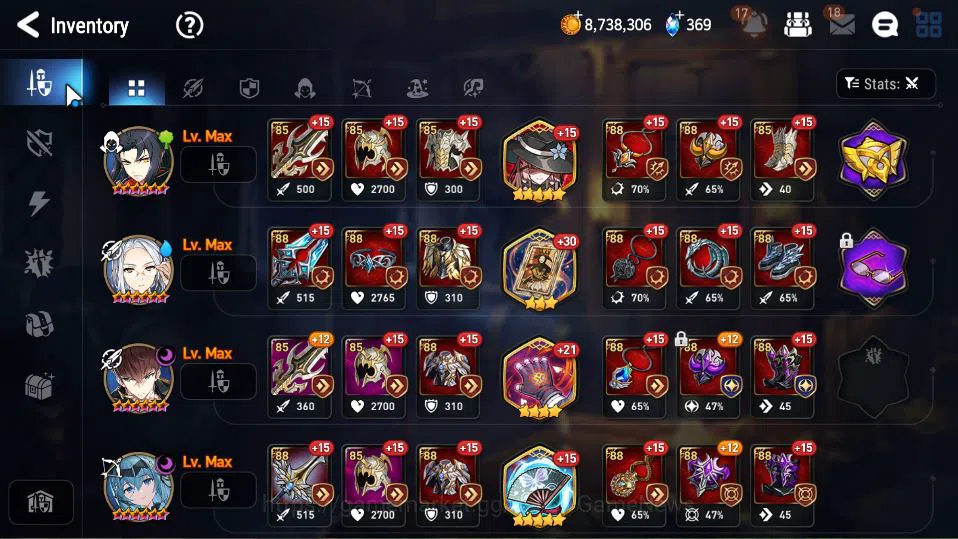 Epic Seven Accounts Mid-Tier ASIA Verif|11 ML(SP Politis,Har setti,EW Ludwig,A Ravi,Etc)+Stark,Wukong,Ran,Etc|3K Energy+97K 10