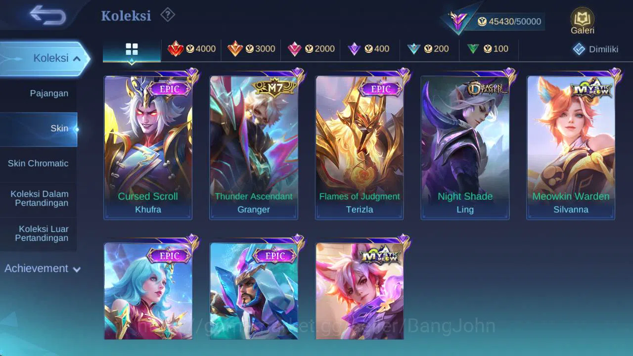 Mobile Legends: Bang Bang Accounts Hero 100 skin 176 Vexana Zenith, Prime granger, Va image 11