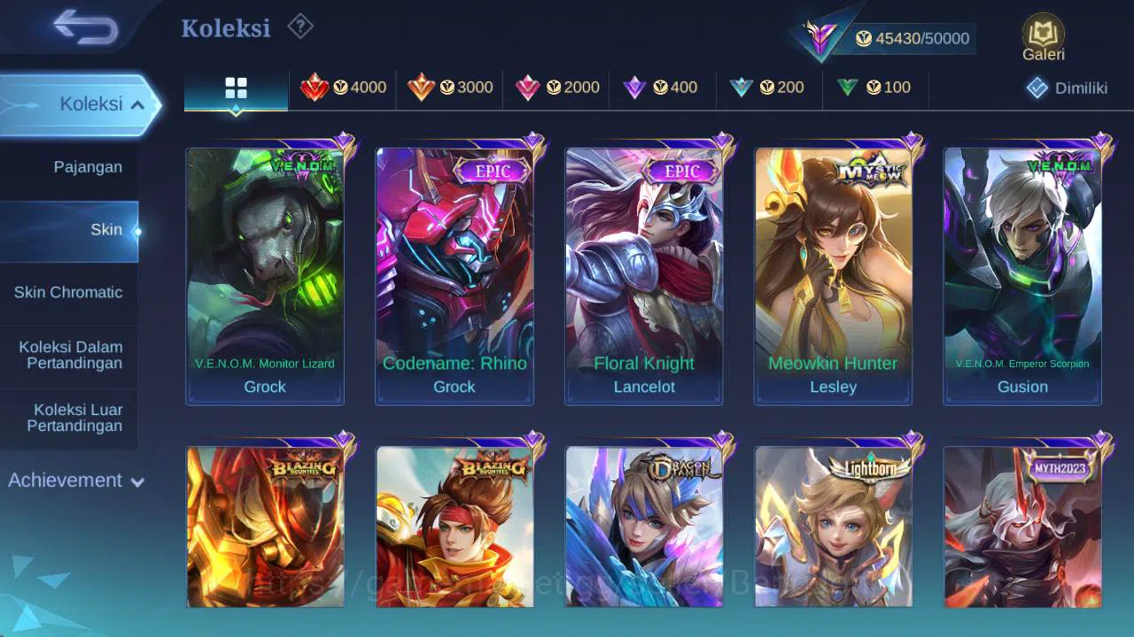 Mobile Legends: Bang Bang Accounts Hero 100 skin 176 Vexana Zenith, Prime granger, Va image 12