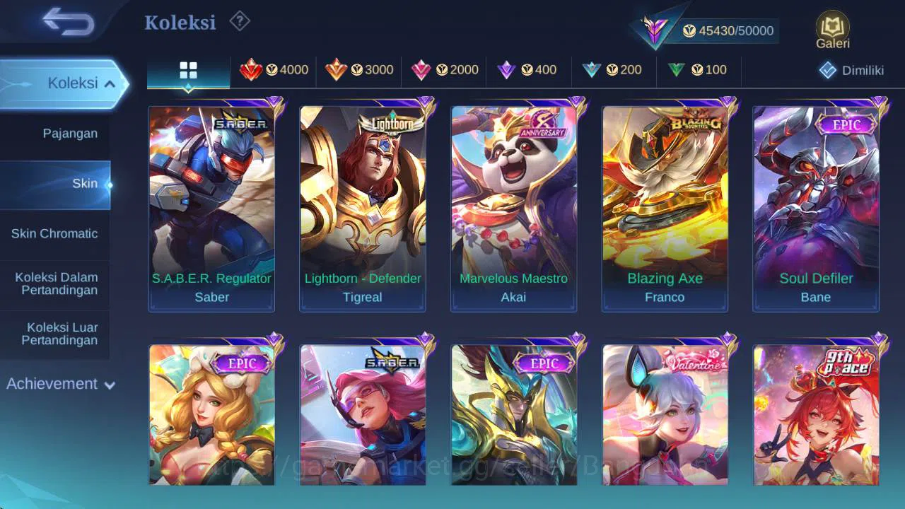 Mobile Legends: Bang Bang Accounts Hero 100 skin 176 Vexana Zenith, Prime granger, Va image 14