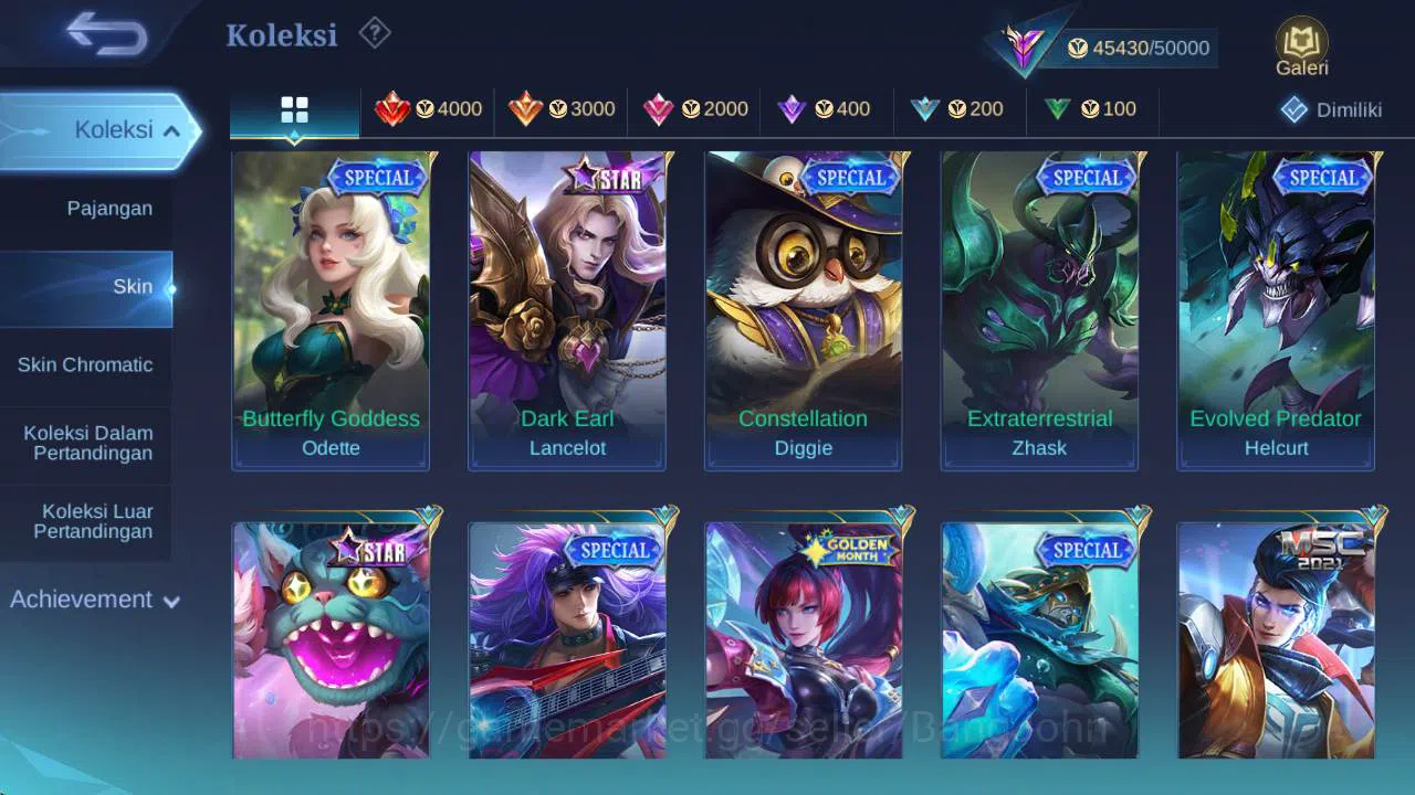 Mobile Legends: Bang Bang Accounts Hero 100 skin 176 Vexana Zenith, Prime granger, Va image 8