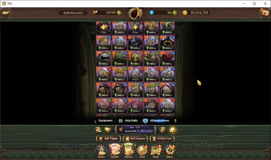 The Seven Deadly Sins: Grand Cross Accounts Midgame Global|3,2M CC|66 DM|2 LR+9 UR+Collab 7