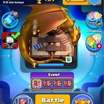 Clash Royale Accounts Others Trophy 7375|CL 1325|KTL 13|120 Cards|5 Champ|2 Hero|14 Evo|Arena 19|25 Gems+9K Coins|Proteck
