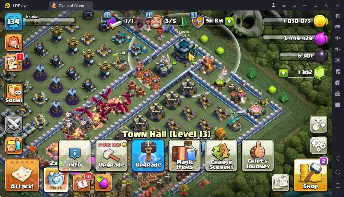 Clash of Clans Accounts High-End TH 13-BH 9|LVL163|BK41,AQ47,MP37,GW27,RC17|BM9,BC15|2 Legend skin & 2 Gold|Gem 1302|Proteck 1