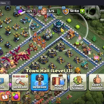 Clash of Clans Accounts High-End TH 13-BH 9|LVL163|BK41,AQ47,MP37,GW27,RC17|BM9,BC15|2 Legend skin & 2 Gold|Gem 1302|Proteck