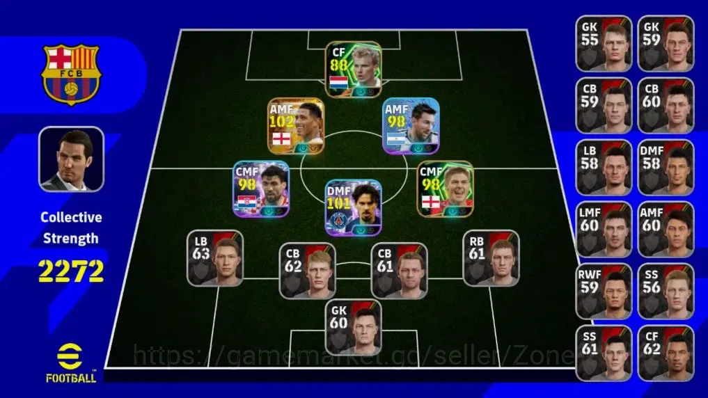 eFootball Accounts Legends & Iconic Players Mobile|PW 2272|Big Time Jude Bellingham,Showtime Vitinha,Kovacic,Messi,Epic 1