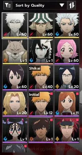 BLEACH: Soul Resonance Accounts NuverseSEA|LV 47|7980 SJ,10 LGT|4 SSR|Ichigo Inner image 2