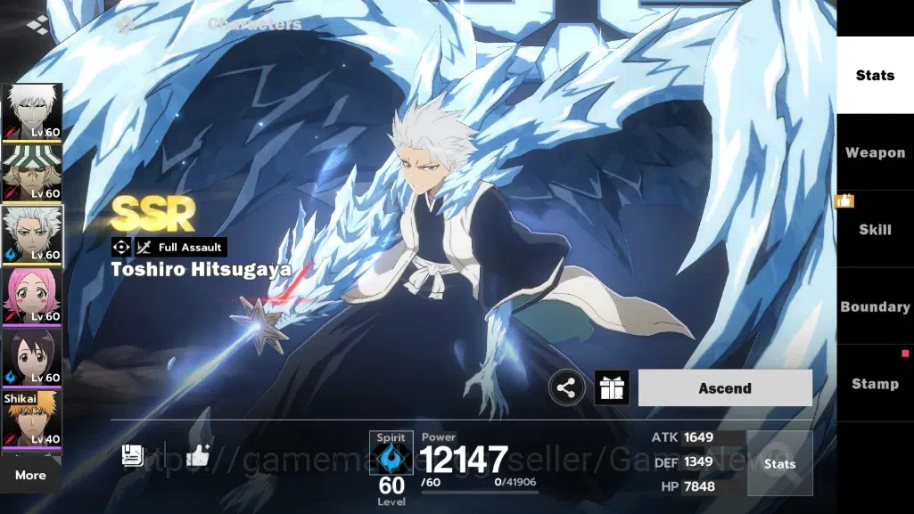BLEACH: Soul Resonance Accounts NuverseSEA|LV 47|7980 SJ,10 LGT|4 SSR|Ichigo Inner image 9