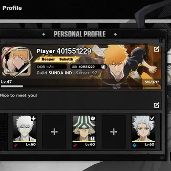 BLEACH: Soul Resonance Accounts NuverseSEA|LV 47|7980 SJ,10 LGT|4 SSR|Ichigo Inner image 1