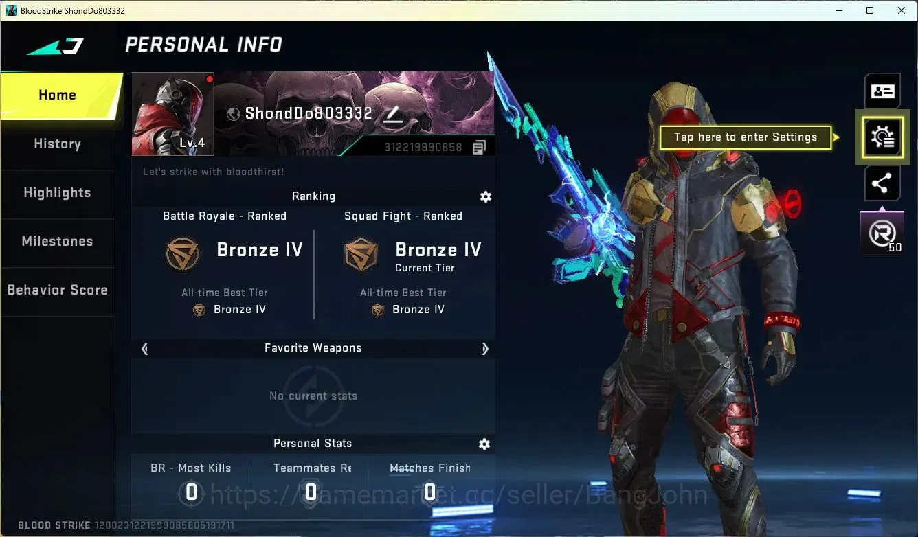 Blood Strike Accounts ASIA| BLEACH Byakuya Kuchiki Striker|Ultra QBZ95 E image 1