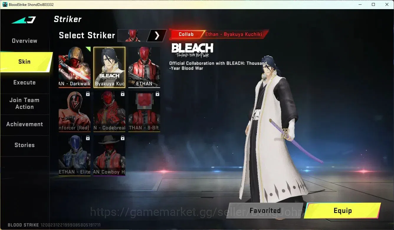 Blood Strike Accounts ASIA| BLEACH Byakuya Kuchiki Striker|Ultra QBZ95 E image 2