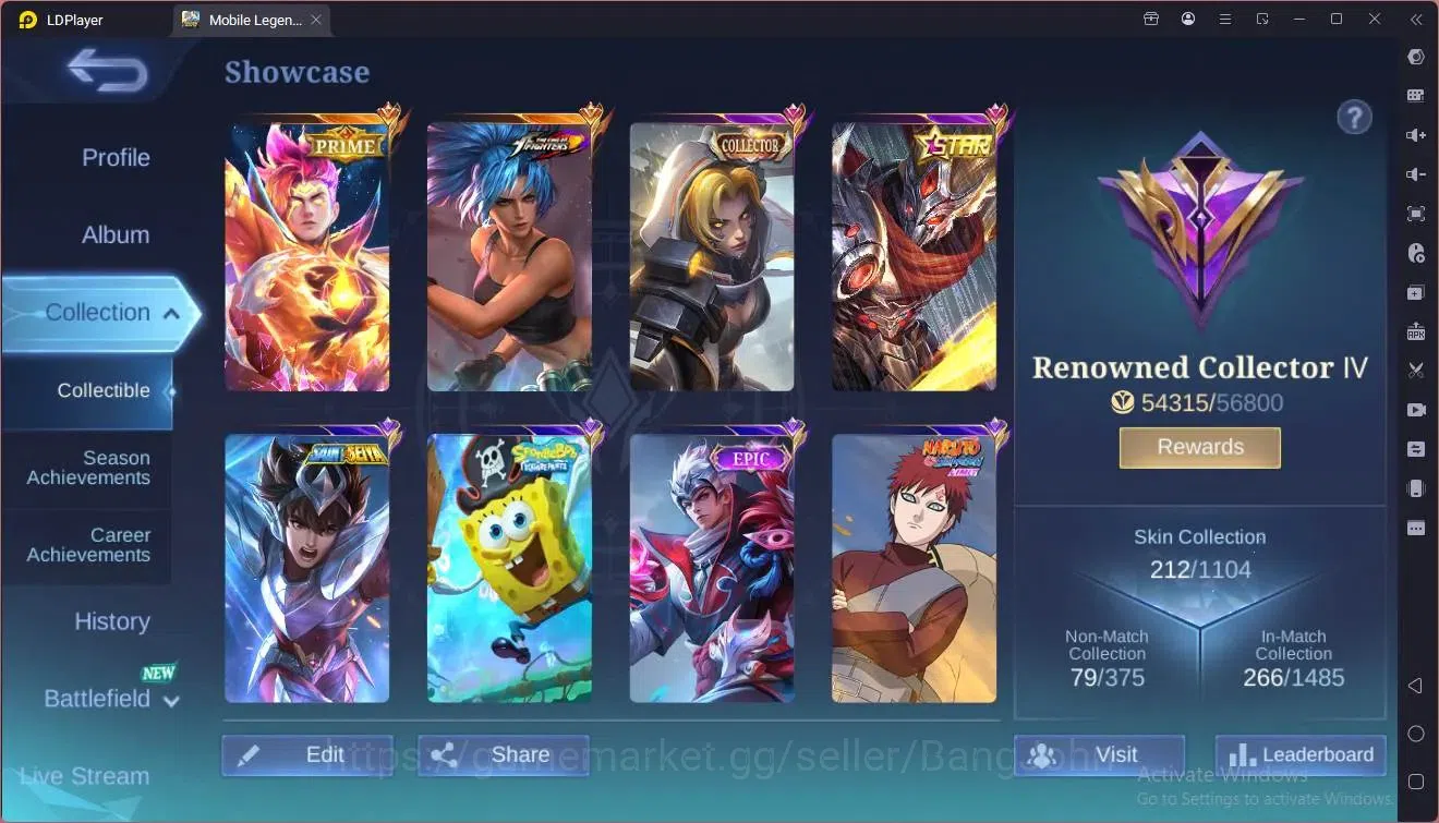 Mobile Legends: Bang Bang Accounts Global|Hero 114|Skin 220|Renowned|KOF Karina|CC Na image 19