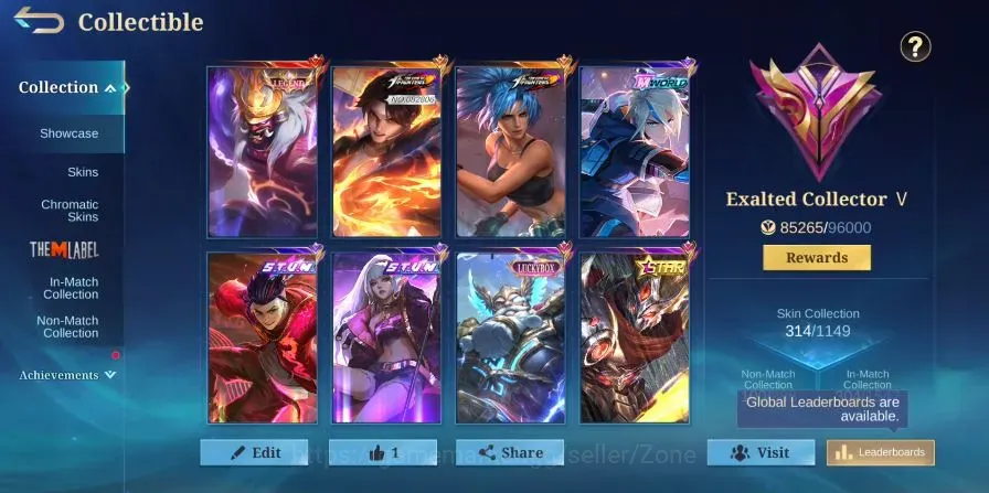Mobile Legends: Bang Bang Accounts Others H128|S314|High Immo 113|Exalted V|Legend Franco|KOF Valir,Karina|Hello Kitty 1