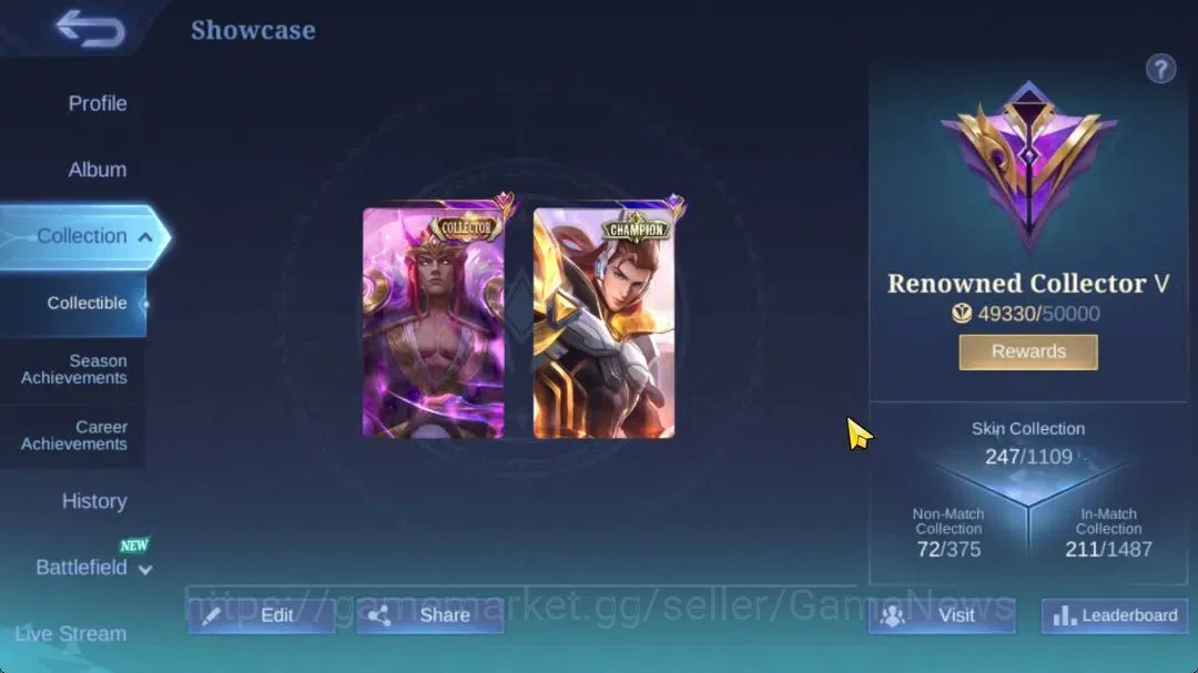 Mobile Legends: Bang Bang Accounts Hero 132|Skin 247|High Glory 76|CC(Valir,Nata),Lbo image 3