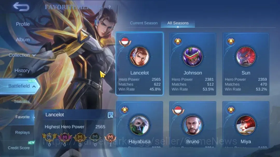 Mobile Legends: Bang Bang Accounts Hero 132|Skin 247|High Glory 76|CC(Valir,Nata),Lbo image 5