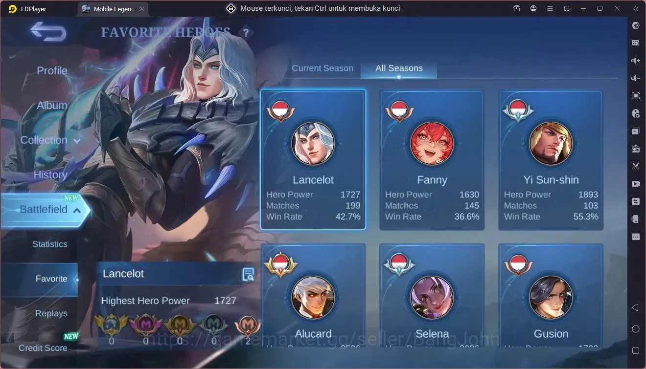 Mobile Legends: Bang Bang Accounts Global|Hero 90|Skin 106|Seasoned|Dragon Lancelot,V image 4
