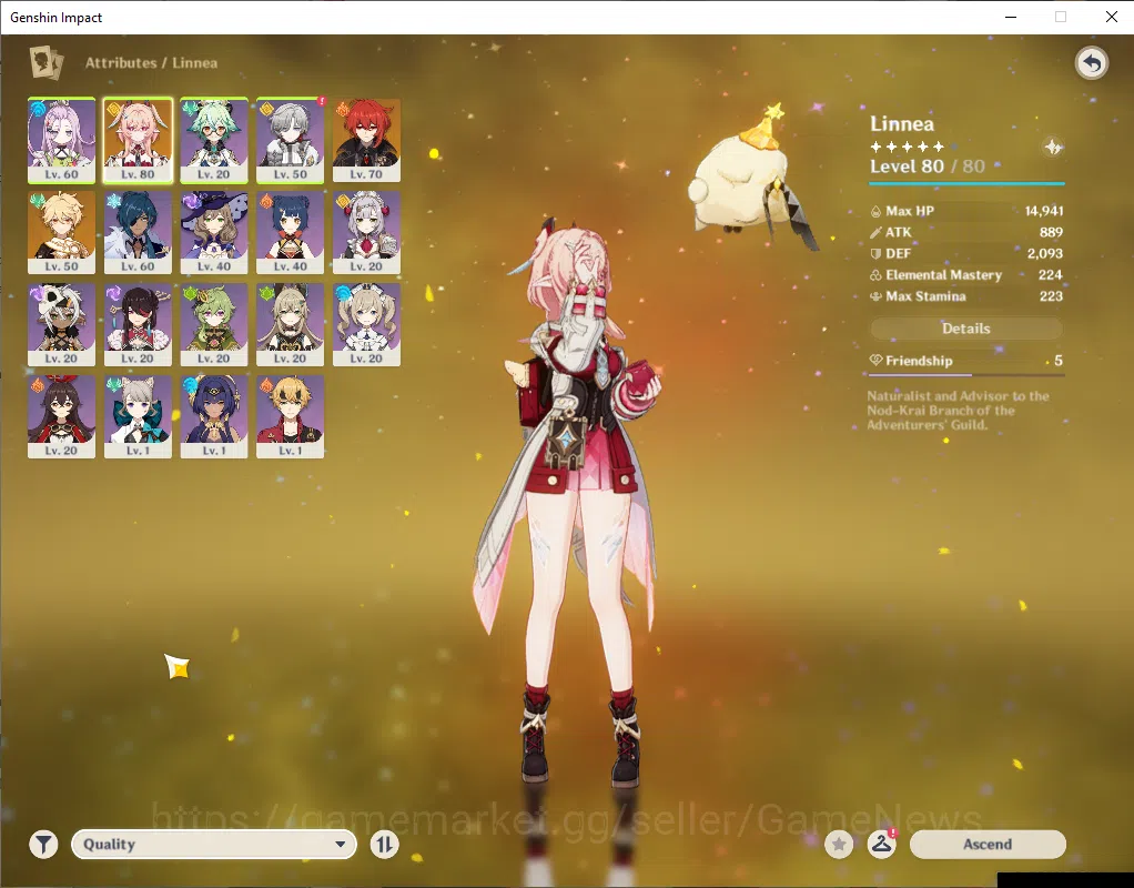 Genshin Impact Accounts ASIA|Starter|AR 42|1 Limited+16(*4Character)|Linne image 3