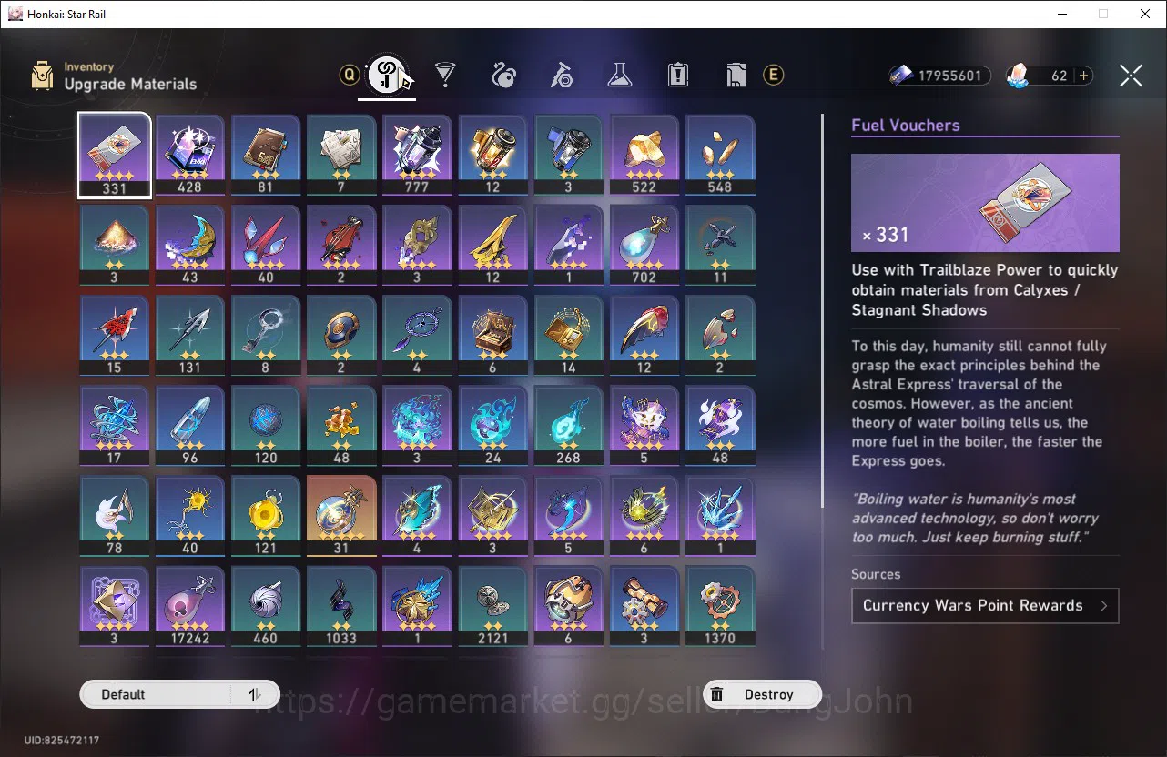 Honkai Star Rail Accounts Others ASIA|Phainon Prem+DoT Prem|E1S1 Hysilens|S1:Phainon/Sunday|Cyrene|Dan Heng 5