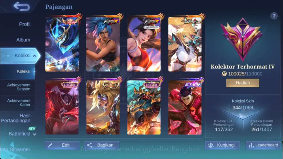 Mobile Legends: Bang Bang Accounts Hero 127 | Skin 344 | Legend Gusion, KOF Masha+Kar image 2