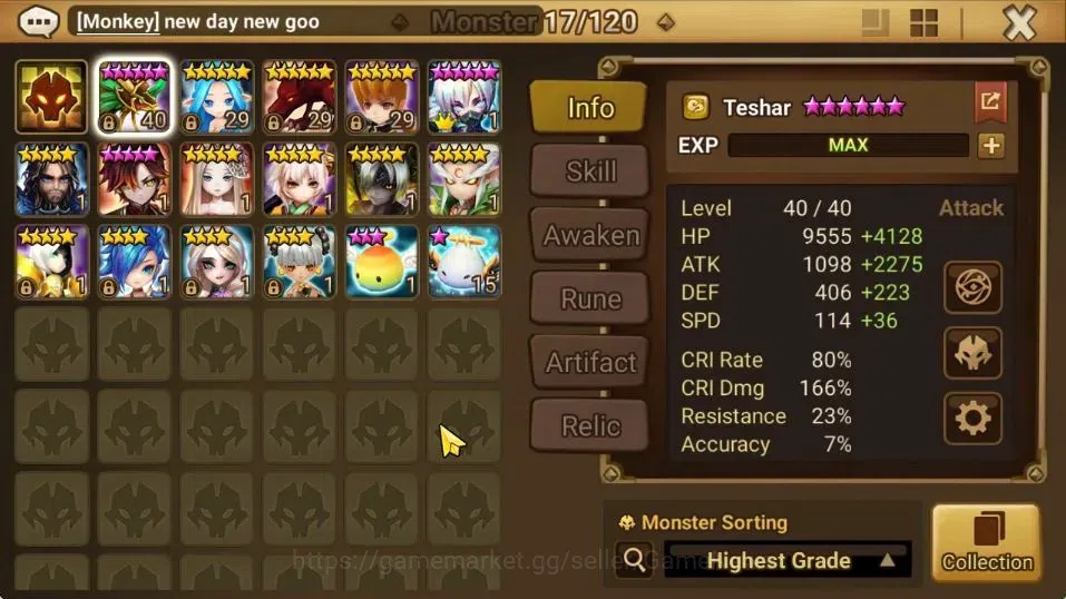 Summoners War: Sky Arena Accounts GLOBAL Lv 27|1 LD [Veronica]|8 Total NB5[Teshar,Ta image 9