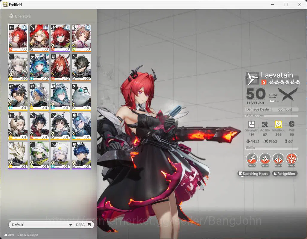 Arknights: Endfield Accounts ASIA | LVL 47 | laevatain, rossi, Ardelia sign, La image 1