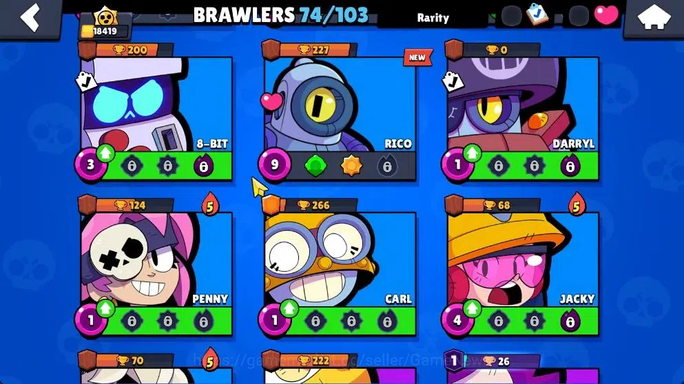 Brawl Stars Accounts 18419 Trophy|74 Brawlers 15 Max|14k Bling|1 HyperC image 10