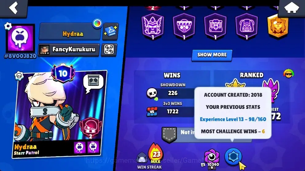 Brawl Stars Accounts 18419 Trophy|74 Brawlers 15 Max|14k Bling|1 HyperC image 4