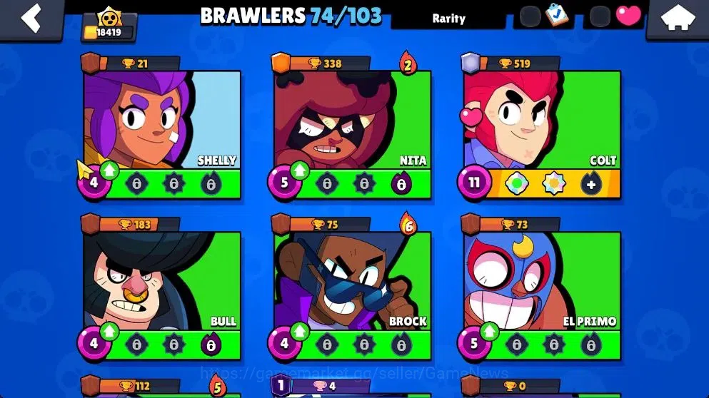 Brawl Stars Accounts 18419 Trophy|74 Brawlers 15 Max|14k Bling|1 HyperC image 8