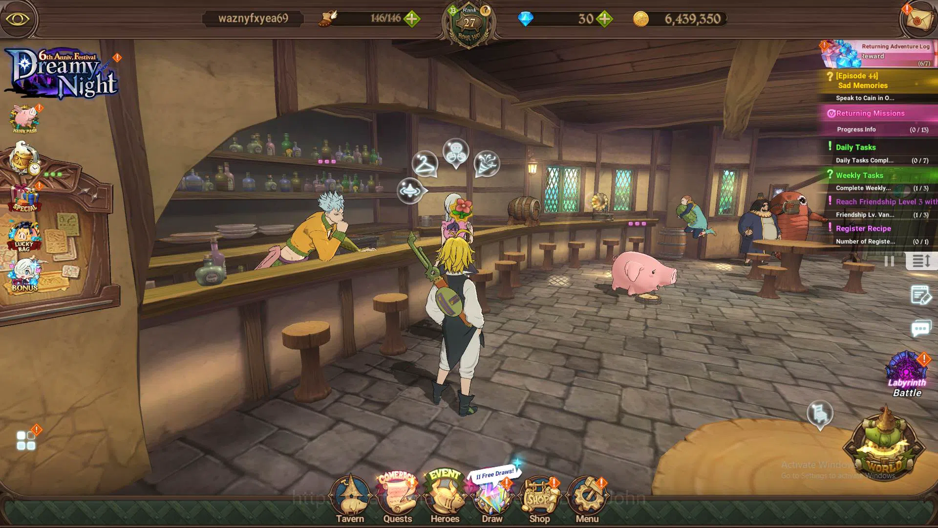 The Seven Deadly Sins: Grand Cross Accounts Others GLOBAL|1.1M CC|LS 41|collab Glass|UR Salos,Sabunak,WK GOwther,DK