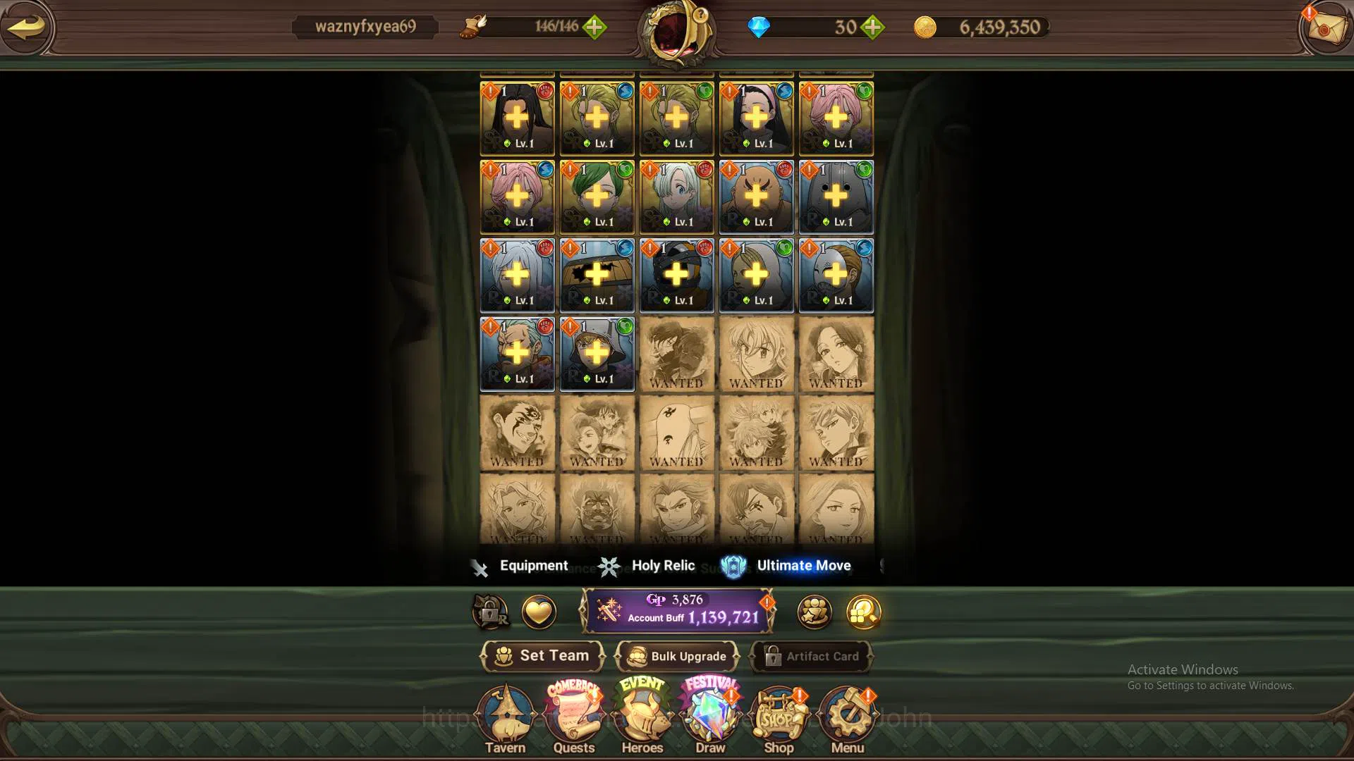 The Seven Deadly Sins: Grand Cross Accounts Others GLOBAL|1.1M CC|LS 41|collab Glass|UR Salos,Sabunak,WK GOwther,DK 12