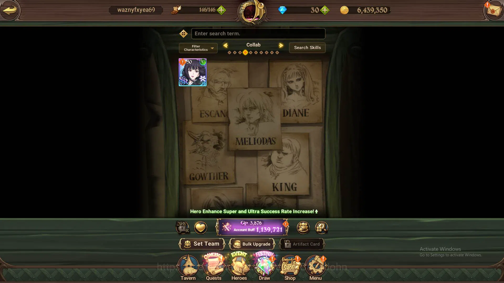 The Seven Deadly Sins: Grand Cross Accounts Others GLOBAL|1.1M CC|LS 41|collab Glass|UR Salos,Sabunak,WK GOwther,DK 8