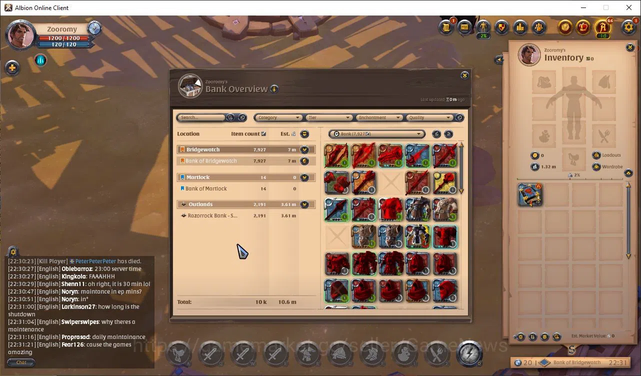 Albion Online Accounts High-End ASIA|4,43M Total Fame - 1M Silver 10,6M Bank Value|T8 Quarrier - T7 Quarterstaff Build|23 3
