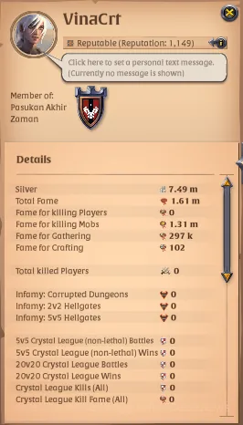 Albion Online Accounts Starter Asia |1,61M Total Fame - 7,49M Silver| T8 Lumberjack Gather Equipment With T6 BattleAxe 1