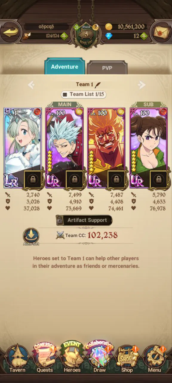 The Seven Deadly Sins: Grand Cross Accounts global |Starter | 738k CC | 1 LR Elizabeth 1 UR D image 2